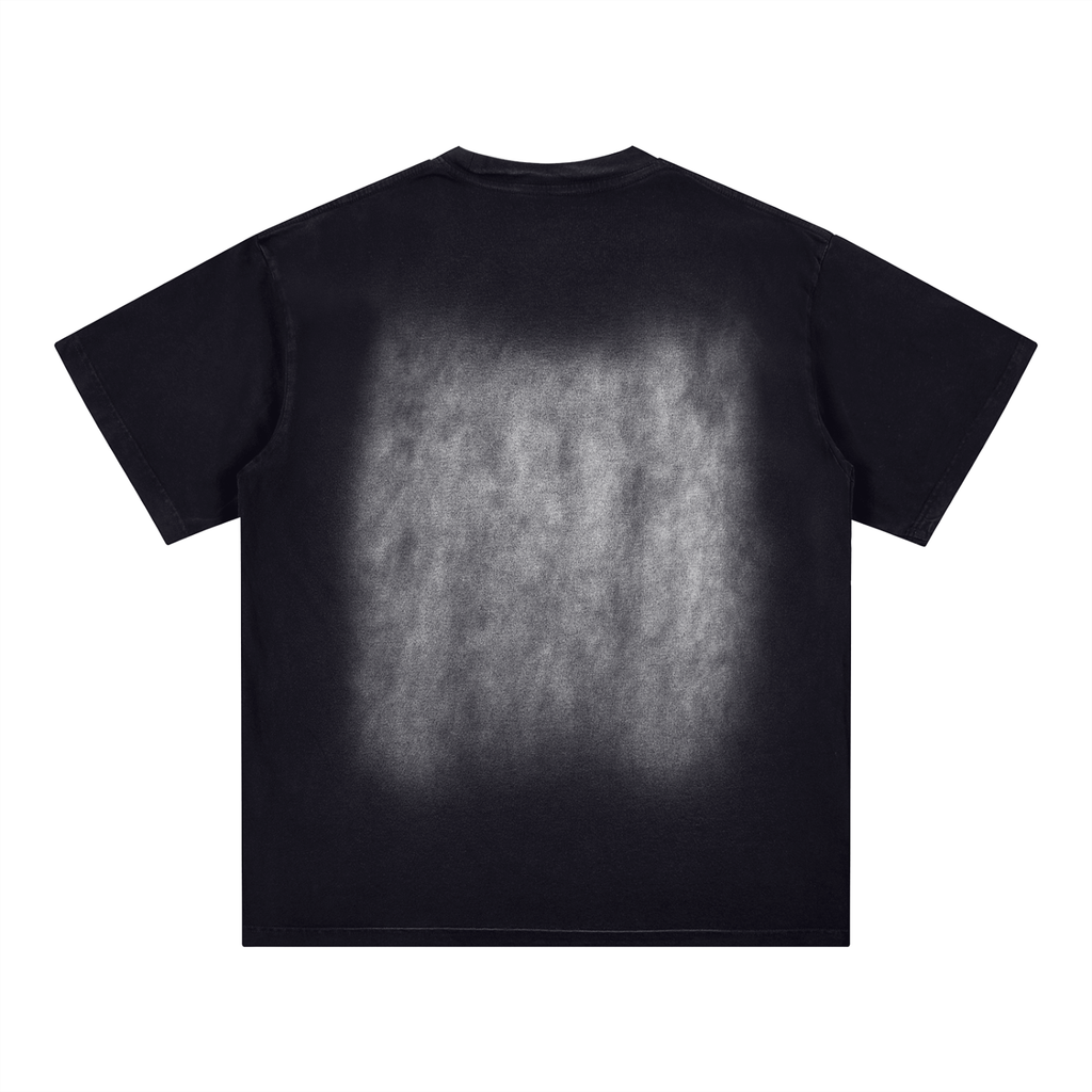 Square Patch Monkey Washed T-Shirt – Black alternate view
