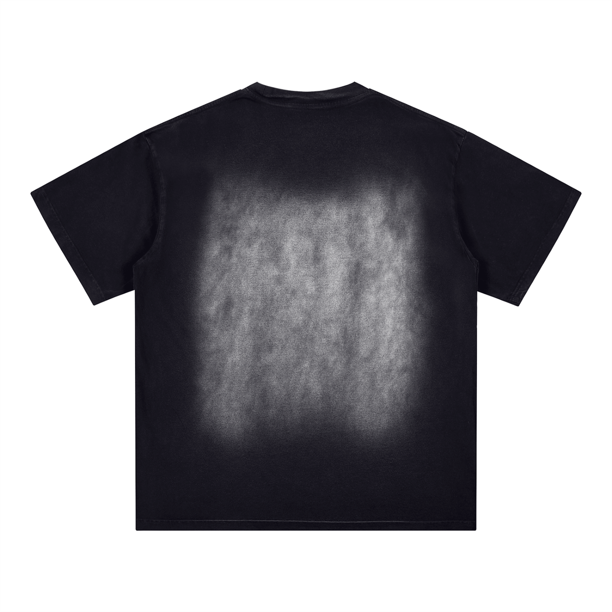 Square Patch Monkey Washed T-Shirt – Black alternate view