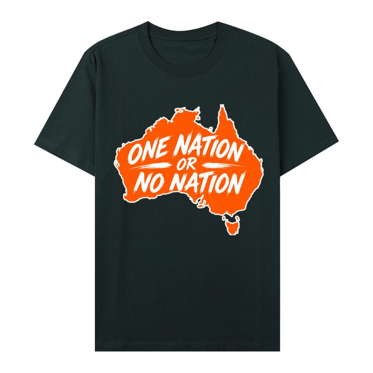 One Nation Essential Cotton T-Shirt - Vintage Green front 3D mockup