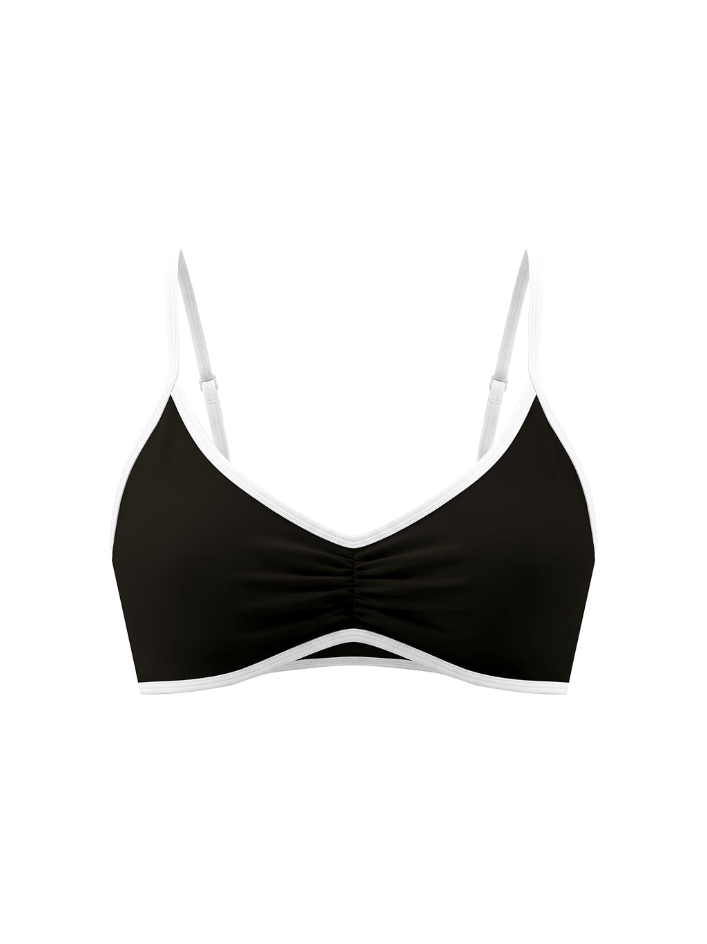 Women's Color Block Ruched V-Neck Sports Bra