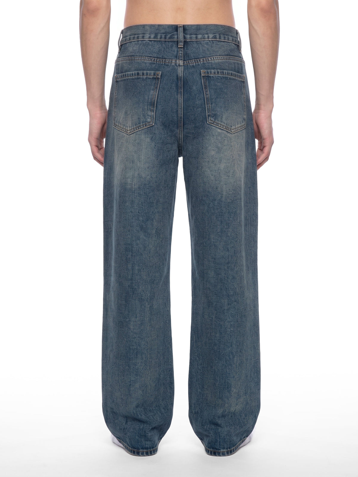 Men’s Vintage Wash Straight Leg Denim Jeans