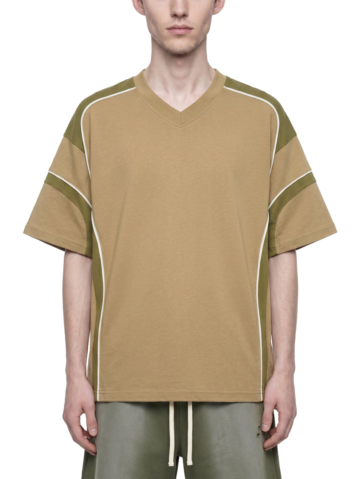 Unisex Colour Block V-Neck T-Shirt
