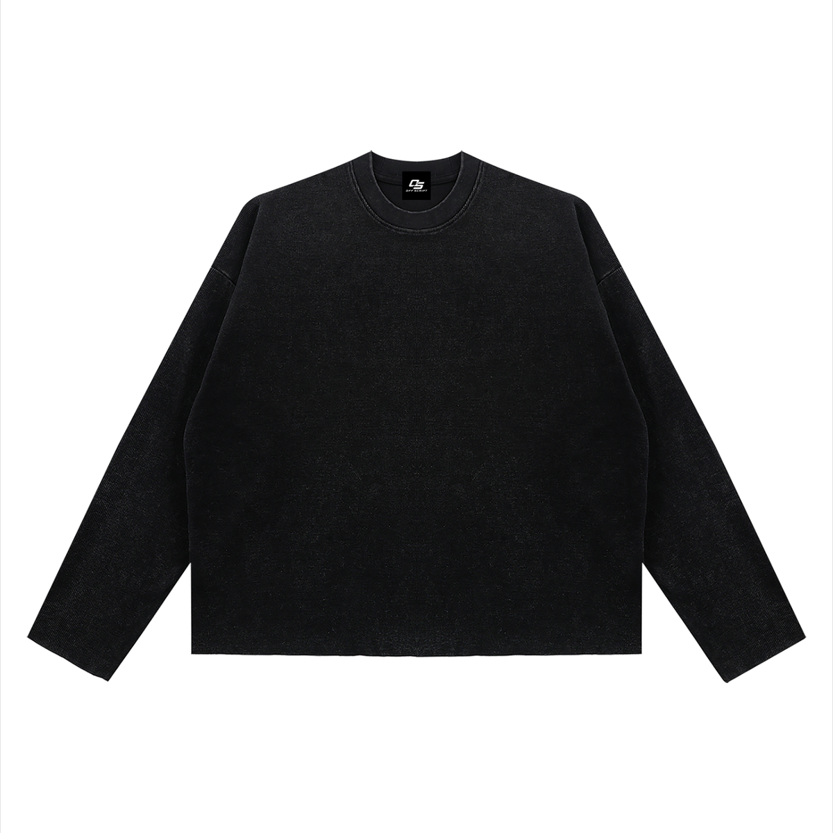 Unisex Vintage Wash Boxy Waffle Raw Edge T-Shirt