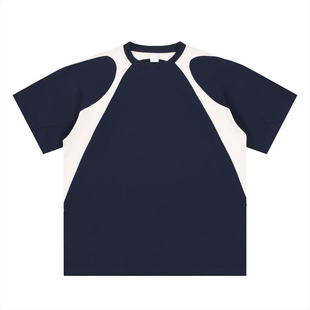 Contrast Panel Cotton T-Shirt