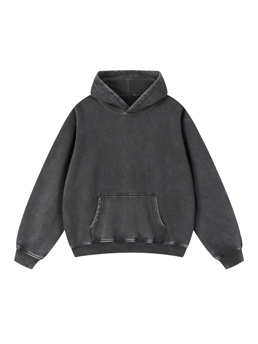 Snow Wash Fleece Oversize Hoodie – Black