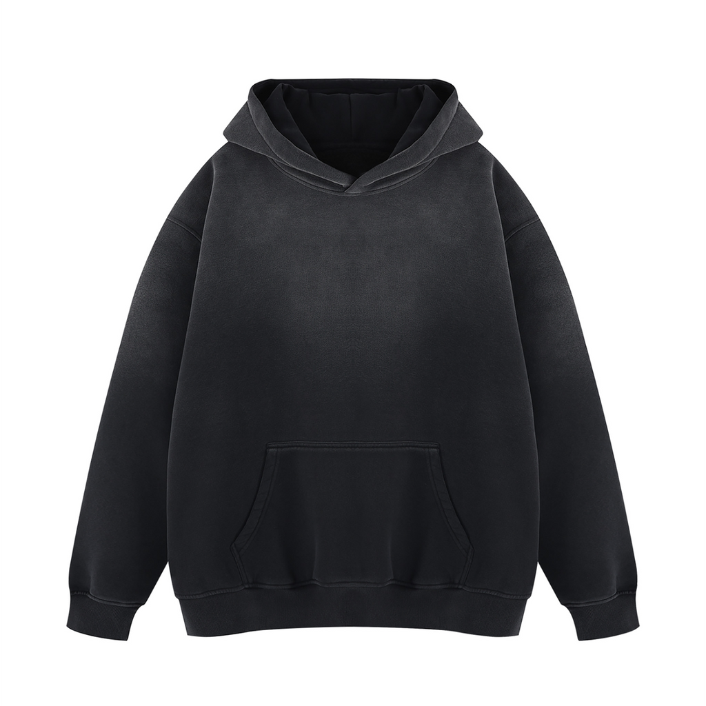 Off Script Gothic Skull Vintage Wash Fleece Hoodie