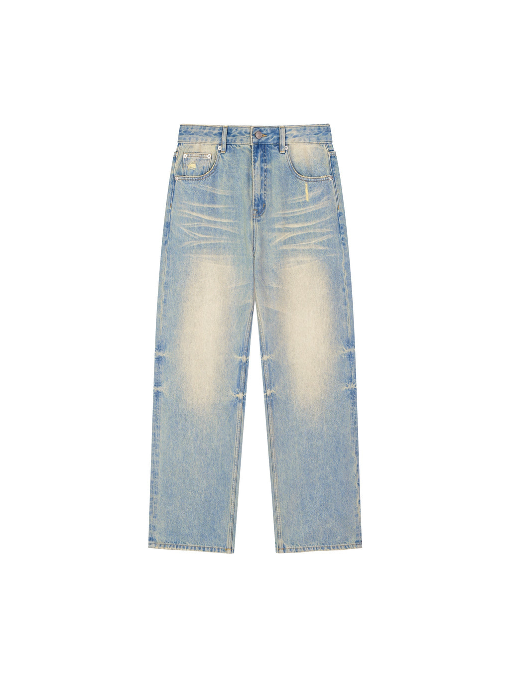 Sun Fade Raw-Hem Denim Jeans