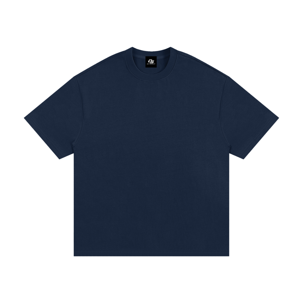 Navy Blue Essential Heavyweight Cotton T-Shirt front view