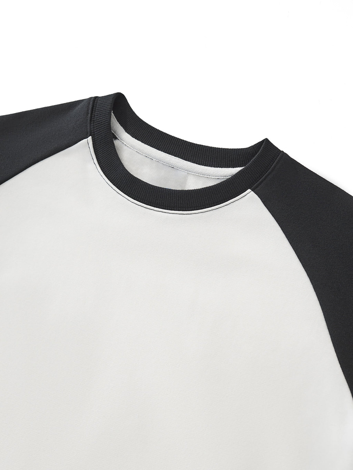 Raw-Hem Colour-Block Raglan Crop Sweatshirt