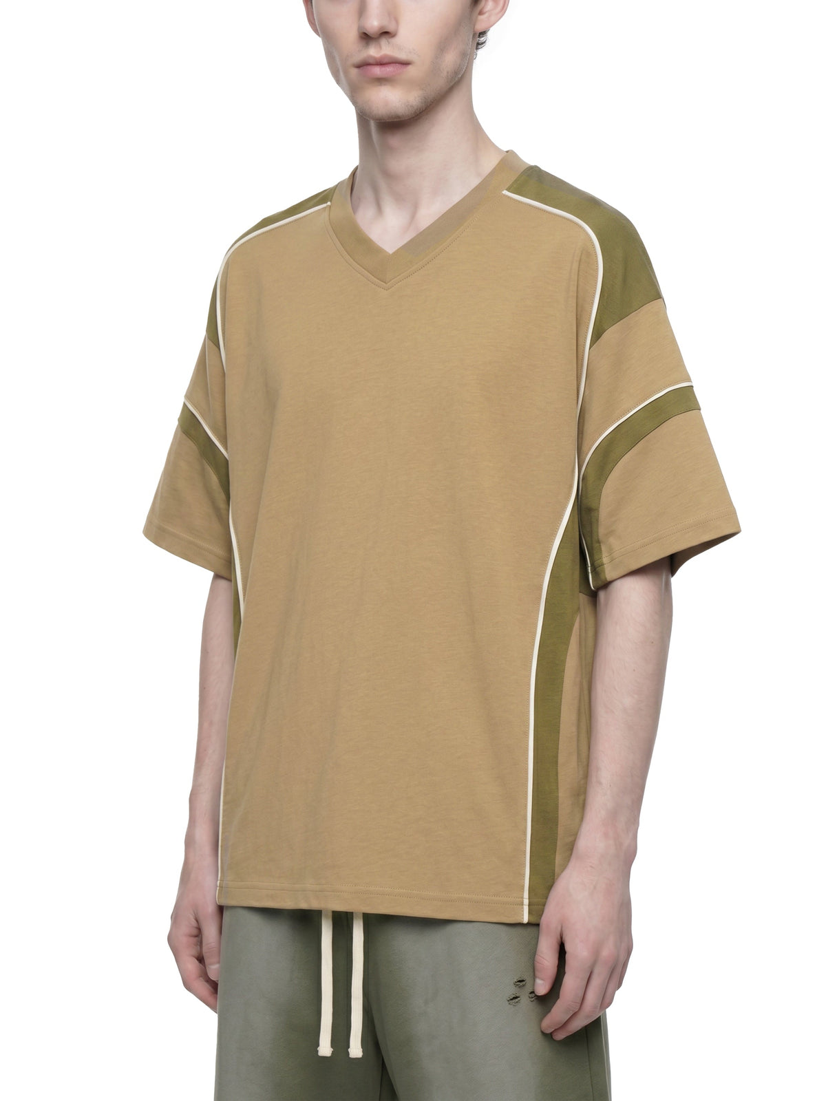 Unisex Colour Block V-Neck T-Shirt