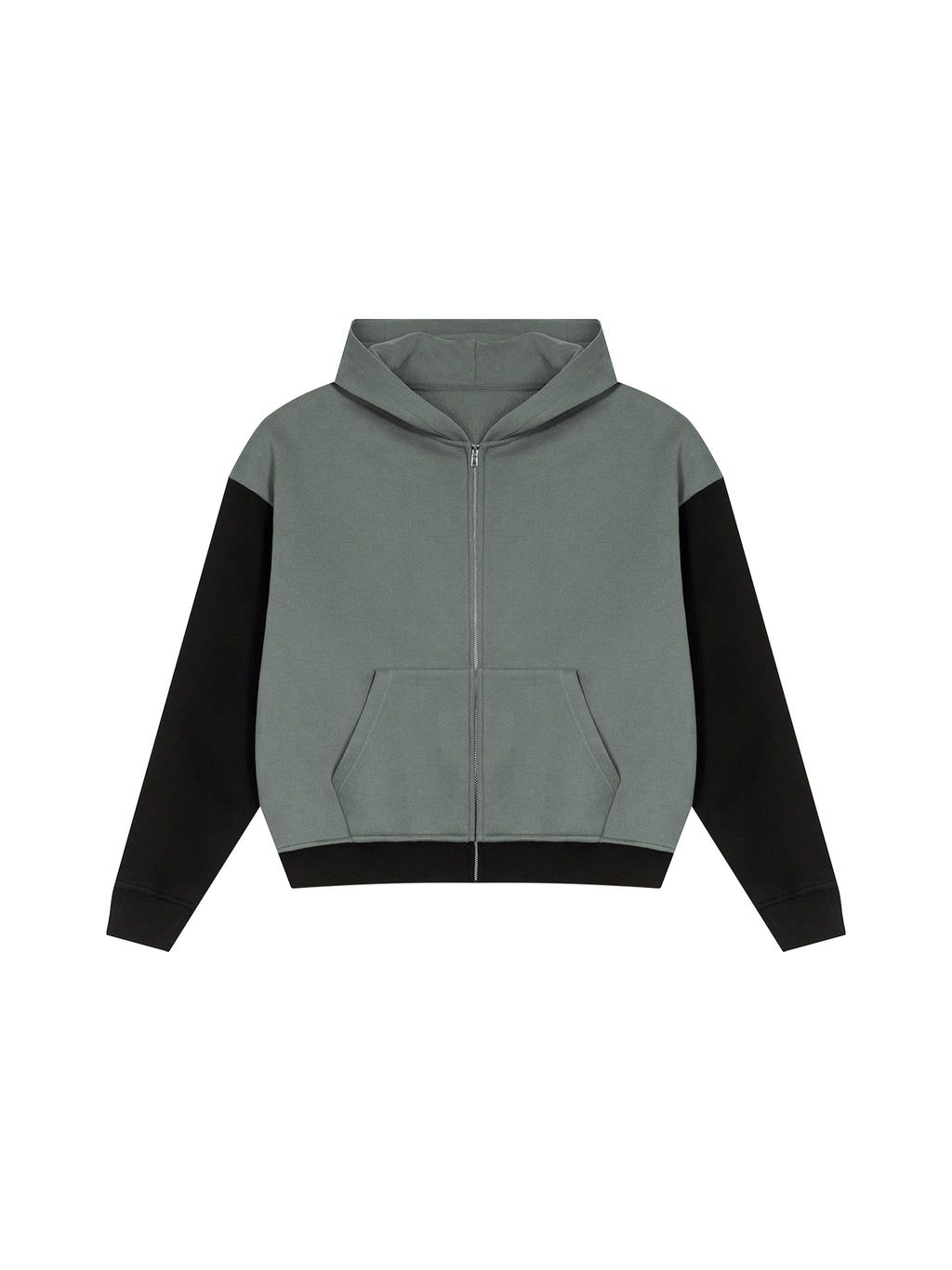 Unisex Color Block Fleece Full Zip Hoodie