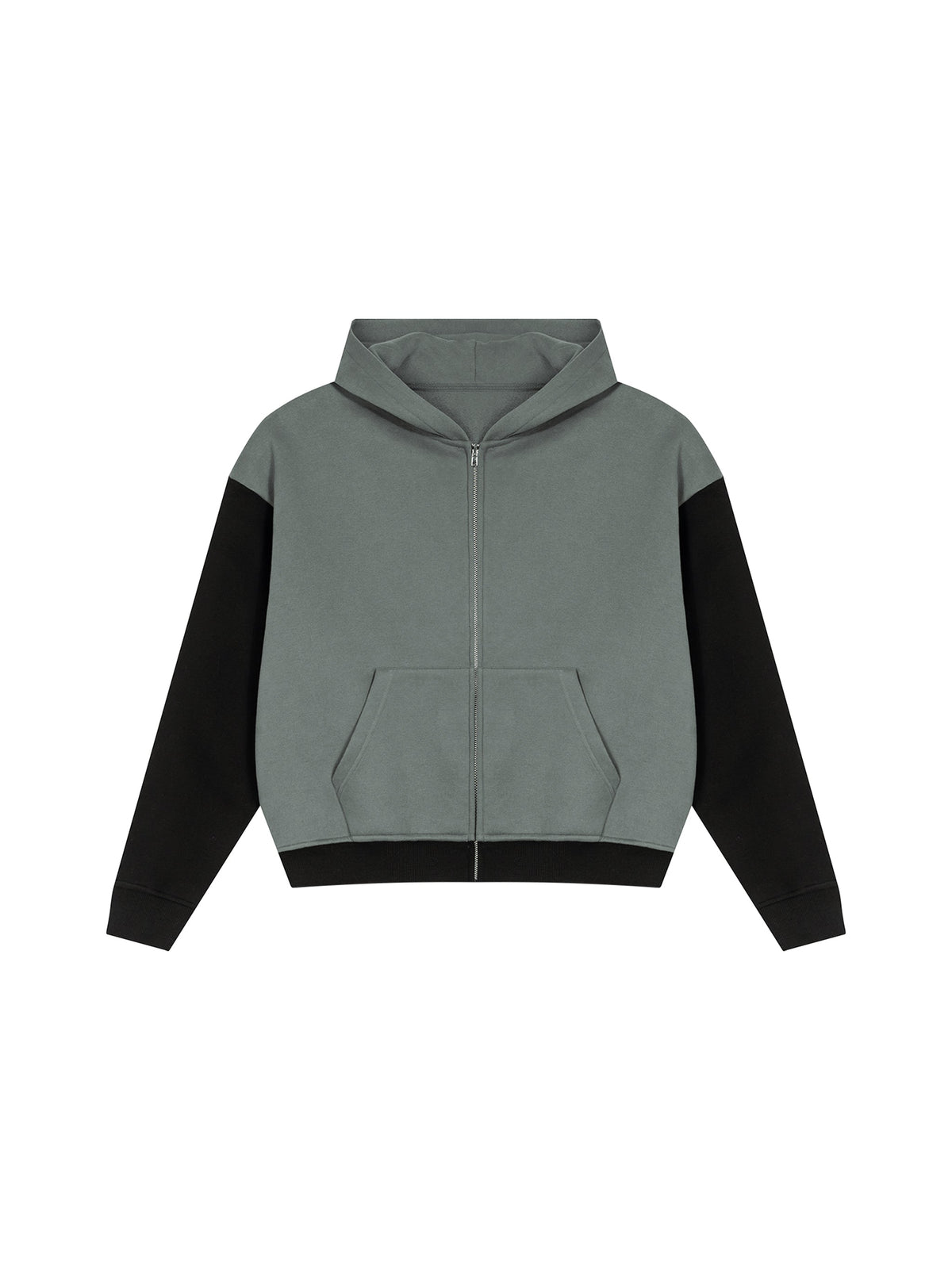 Unisex Color Block Fleece Full Zip Hoodie