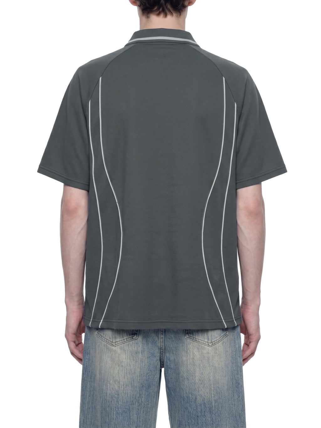 Unisex Raglan Piping Polo Shirt
