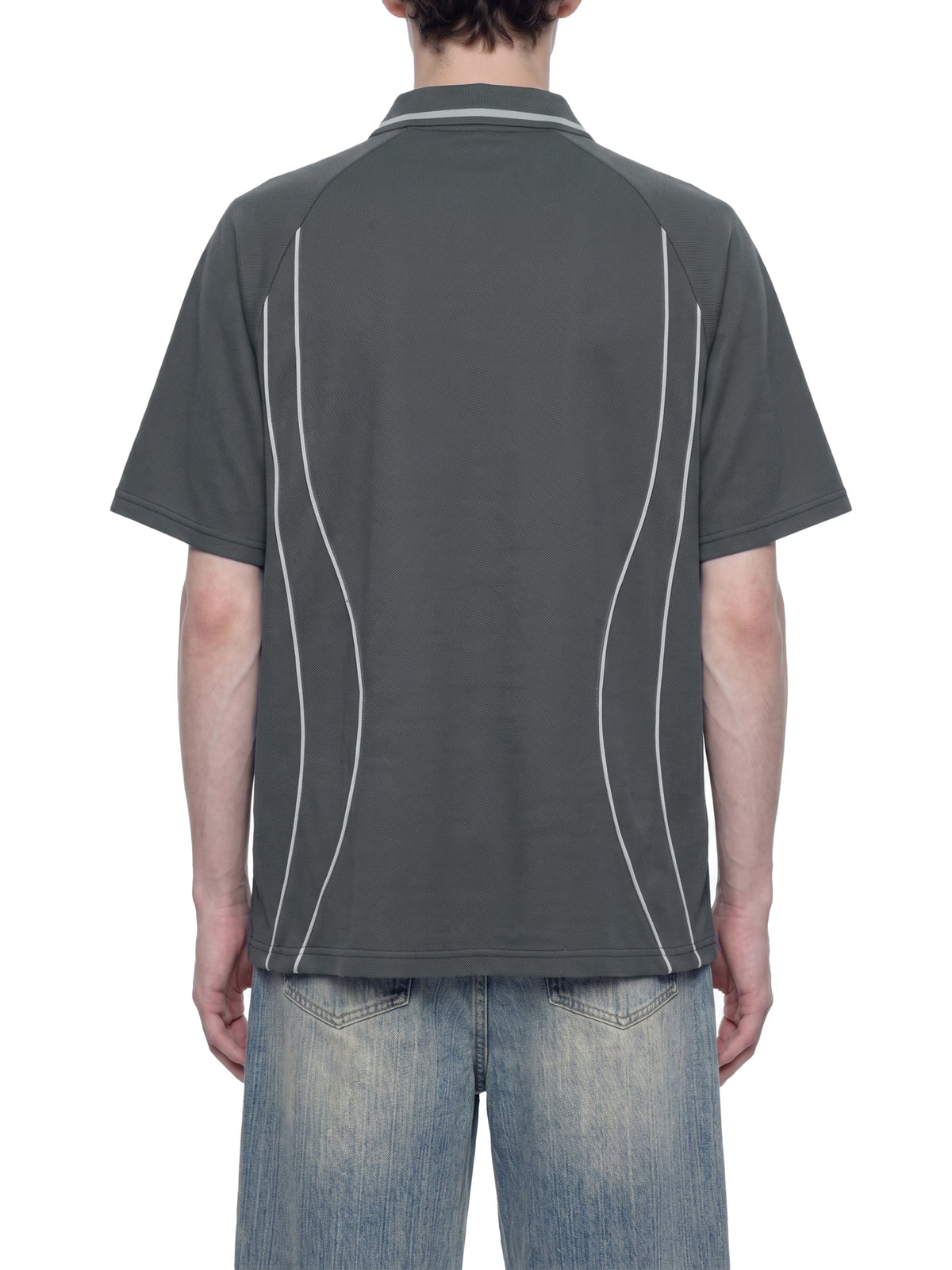 Unisex Raglan Piping Polo Shirt