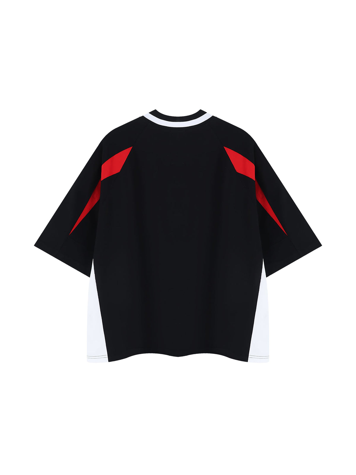 Unisex Oversized Color Block V-Neck T-Shirt