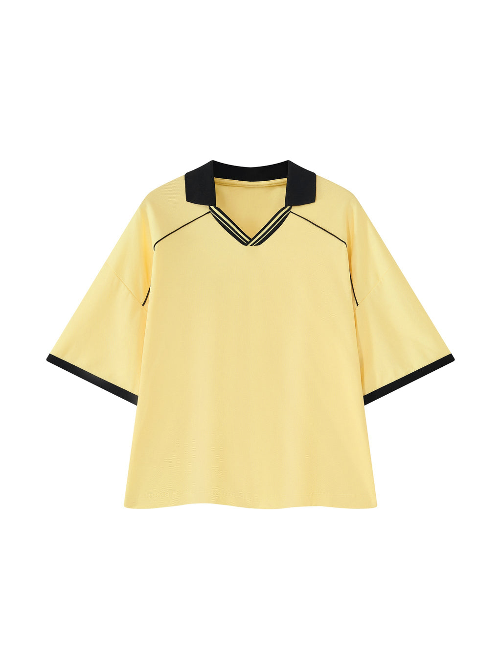 Unisex Collared Piping Boxy Soccer Jersey