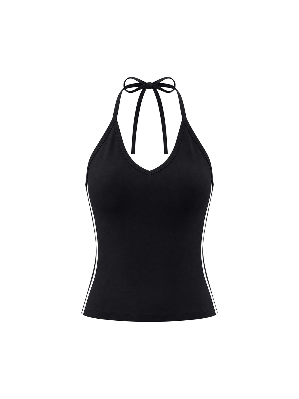 Women's Color Block Halter Crop Tank Top