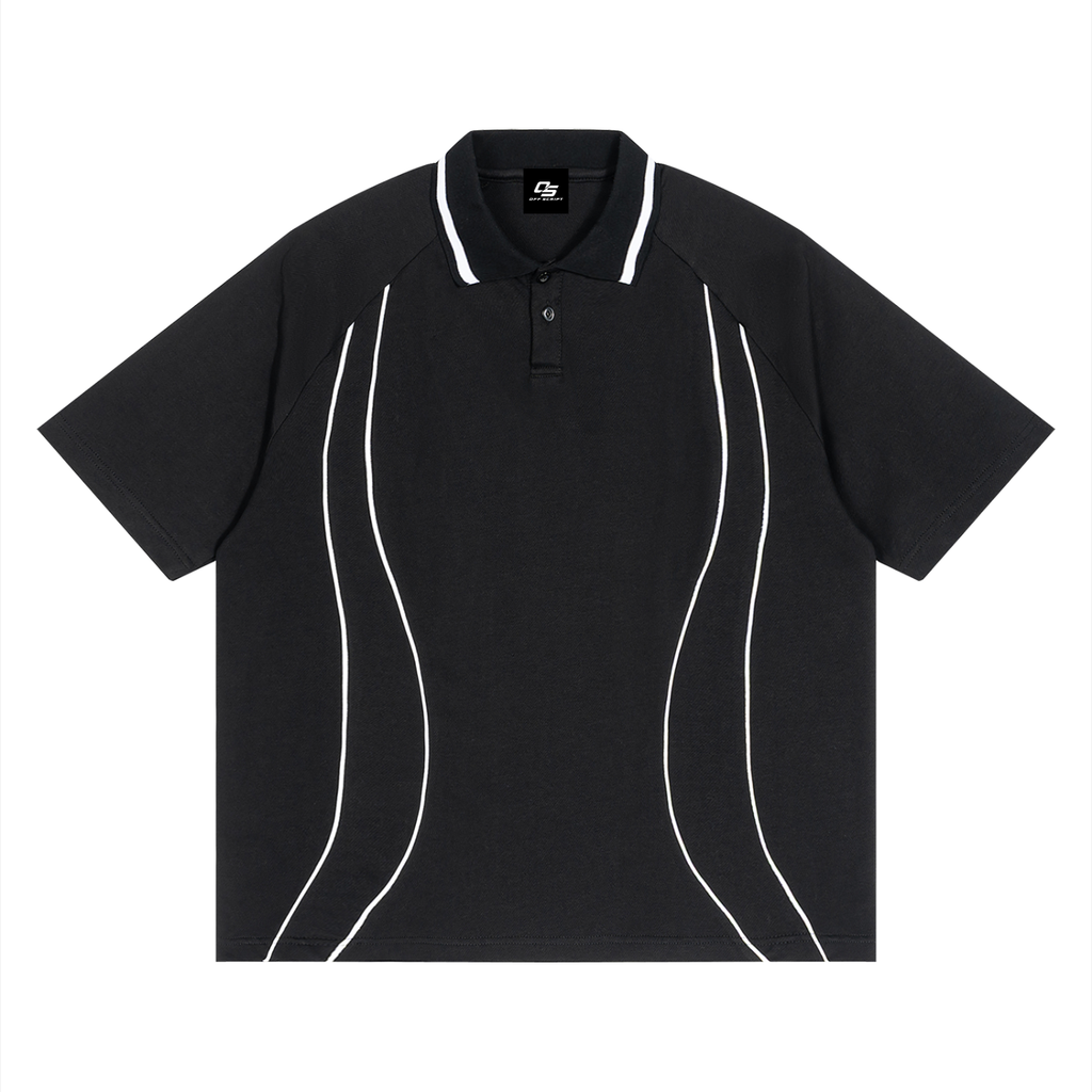 Unisex Raglan Piping Polo Shirt