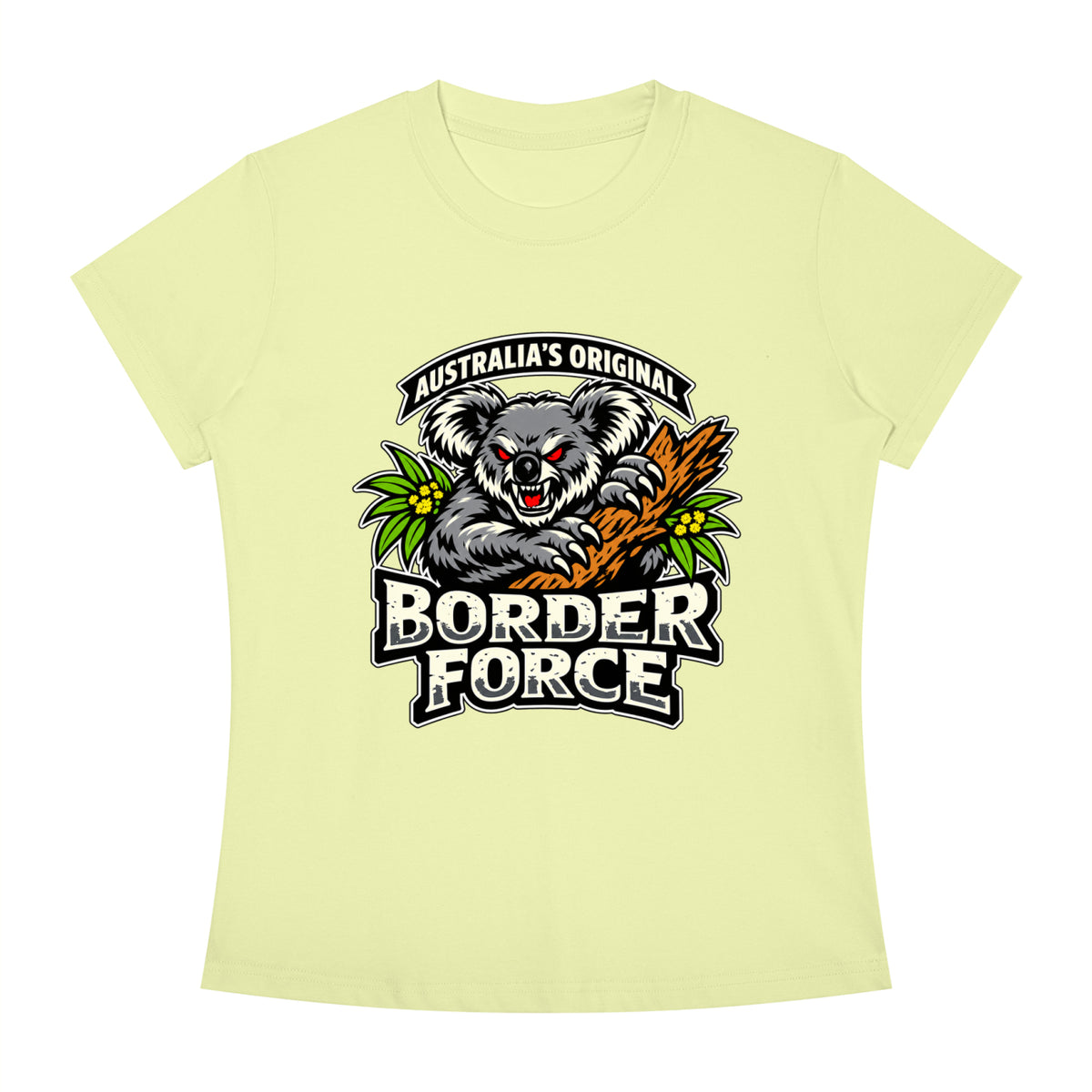 Drop Bear Women's Slim Fit Crewneck T-Shirt - Light Green front