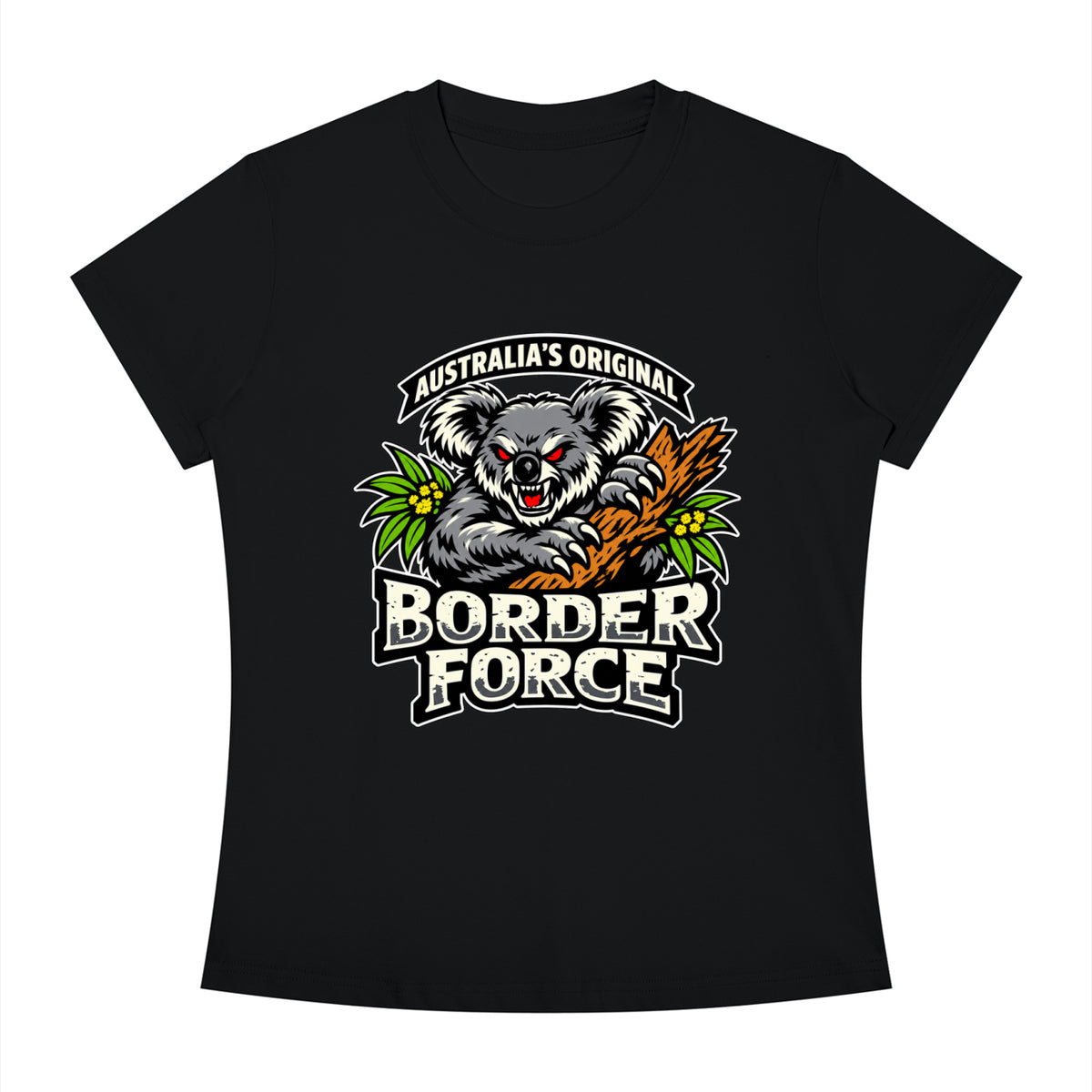 Drop Bear Women's Slim Fit Crewneck T-Shirt - Black front