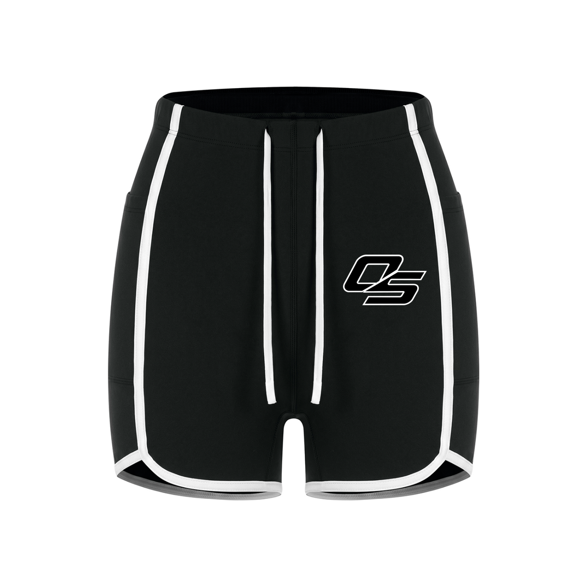 Off Script Women’s High-Rise Contrast-Piped Yoga Shorts