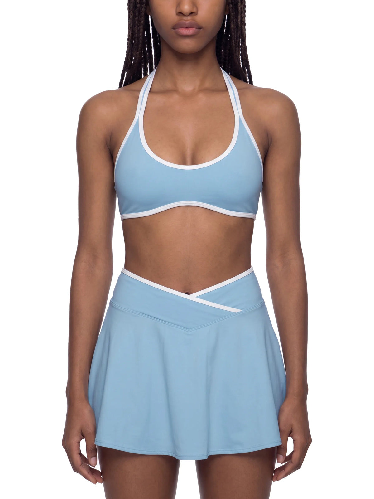 Women's Halter Color Block Yoga Sports Bra