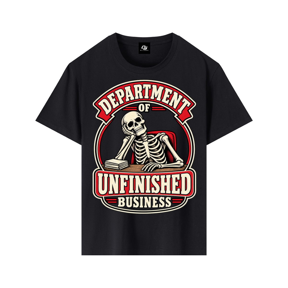 Department of Unfinished Business Pure Cotton Unisex T-Shirt – Classic Black