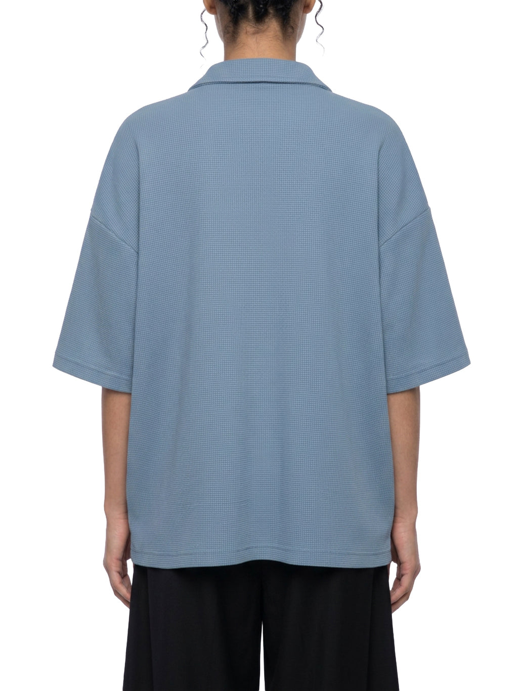 Unisex Vintage Wash Waffle Boxy Polo Shirt