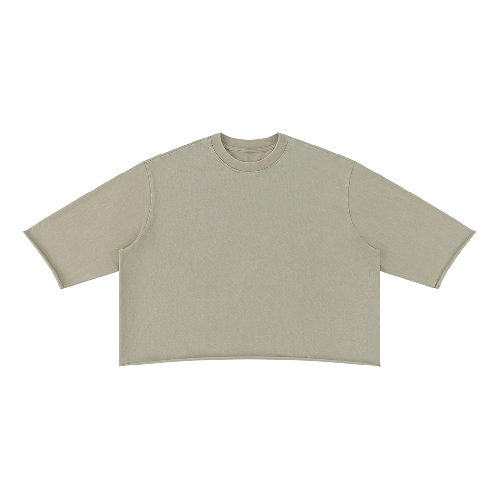 Unisex Mineral Wash Raw Hem Boxy T-Shirt