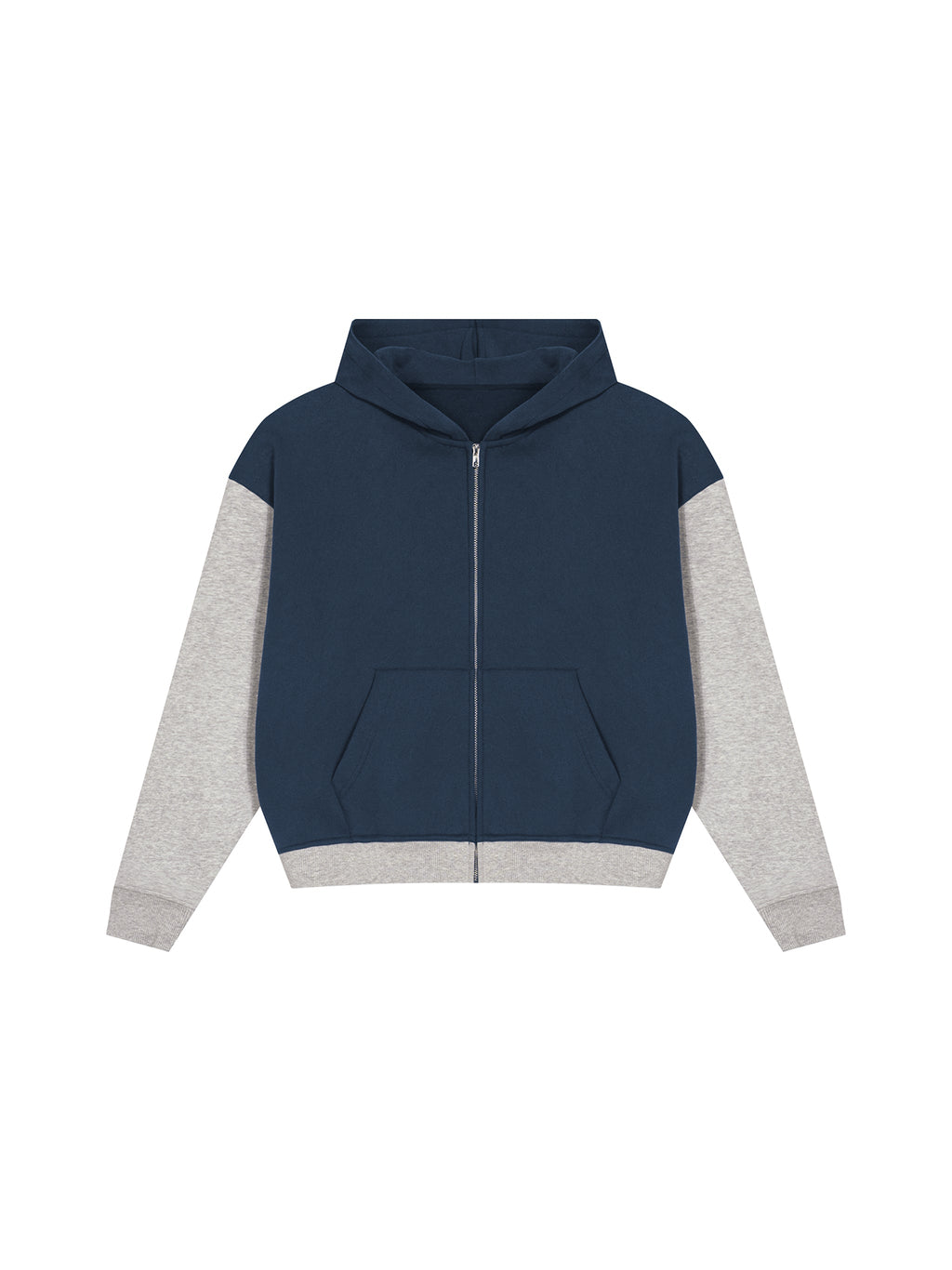 Unisex Color Block Fleece Full Zip Hoodie