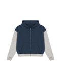 Unisex Color Block Fleece Full Zip Hoodie