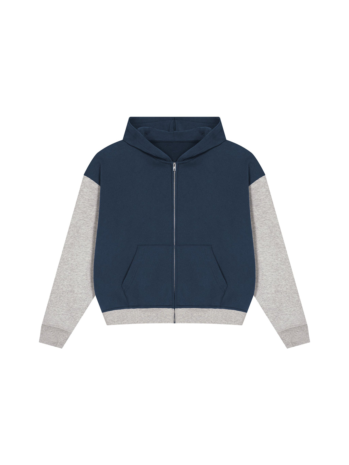 Unisex Color Block Fleece Full Zip Hoodie