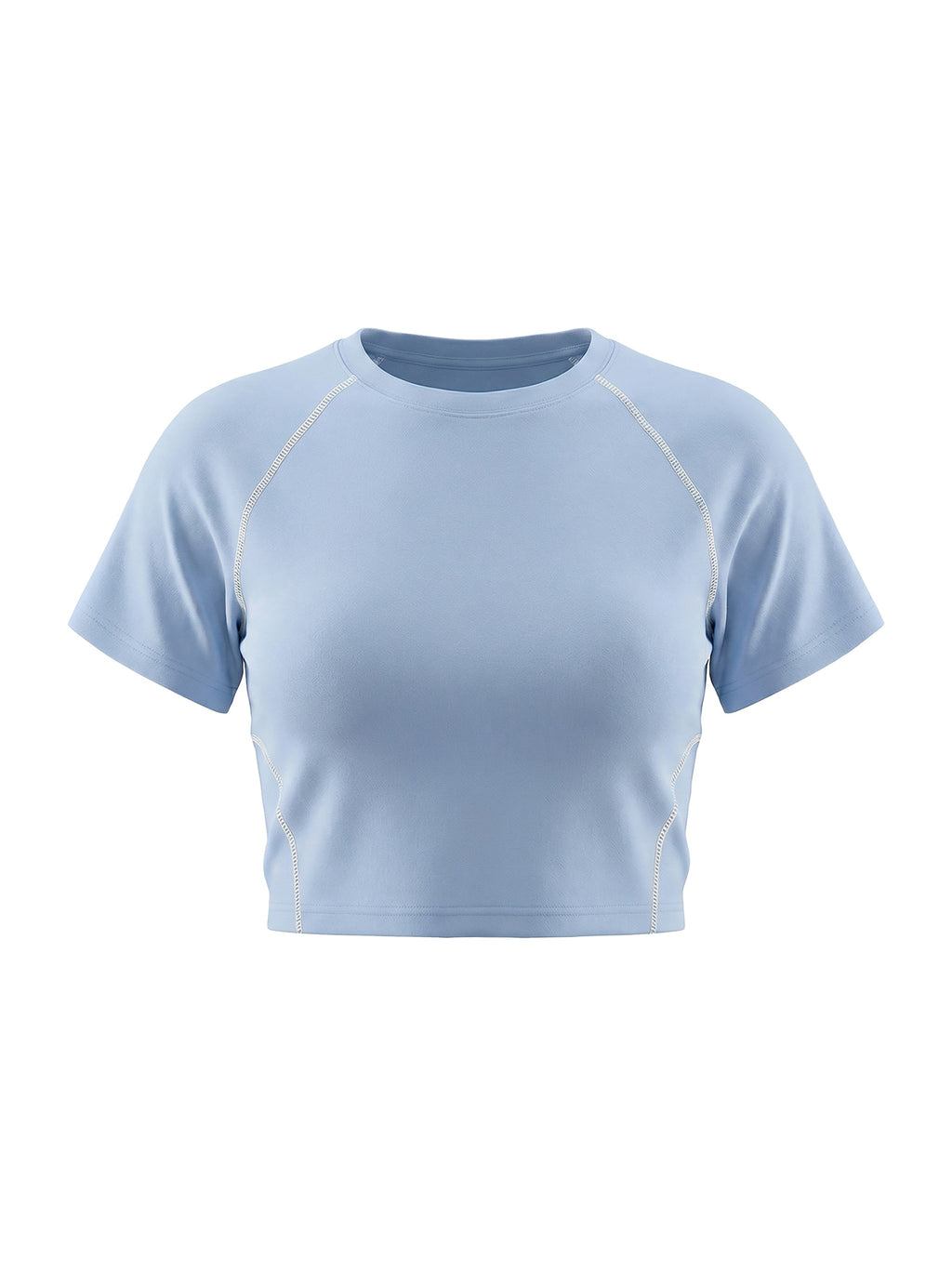 Women's Contrast Stitch Raglan Crop T-Shirt