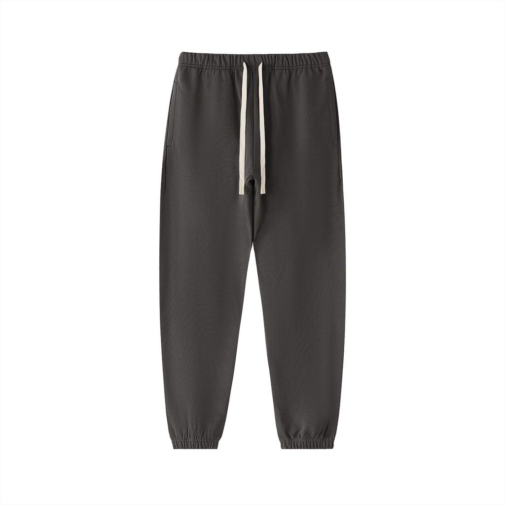 Unisex Essential Heavyweight Cotton Sweatpants – Dark Grey front view