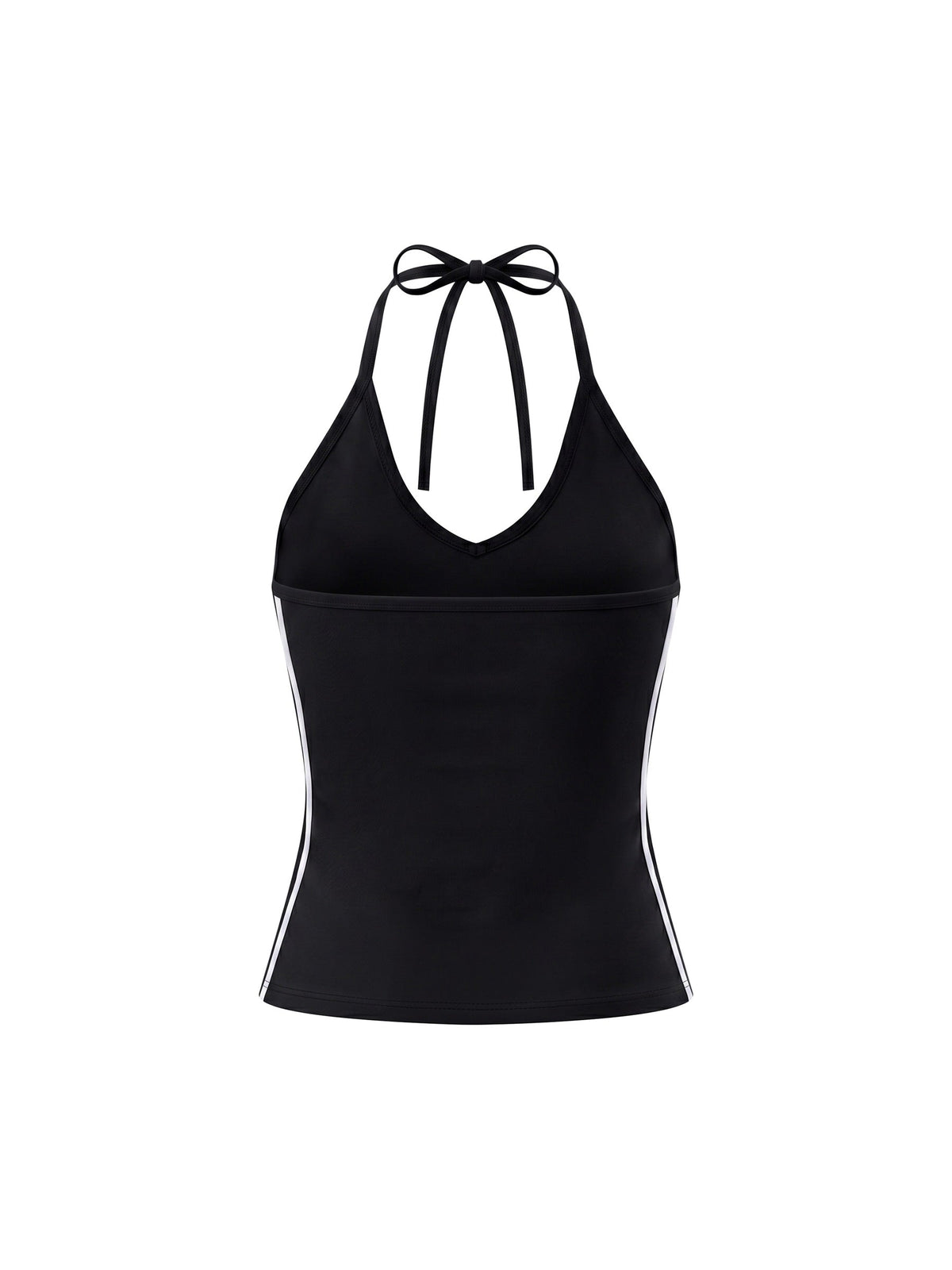 Women's Color Block Halter Crop Tank Top