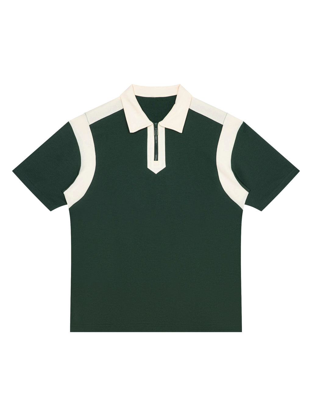 Unisex Color Block Quarter Zip Polo Shirt