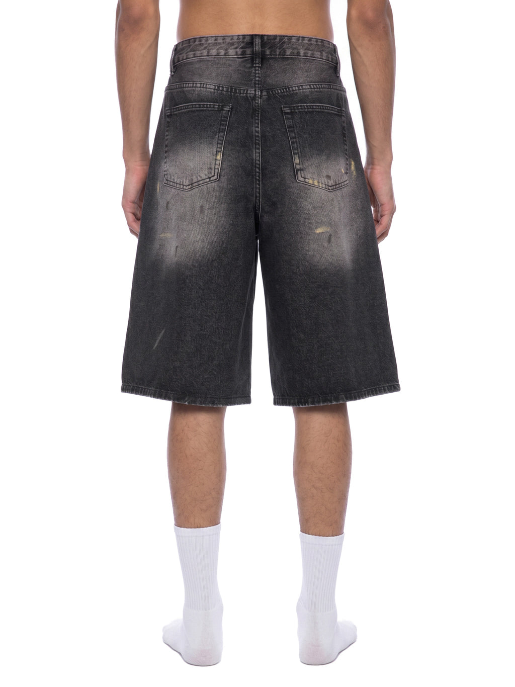 Men’s Vintage Wash Wide-Leg Denim Shorts