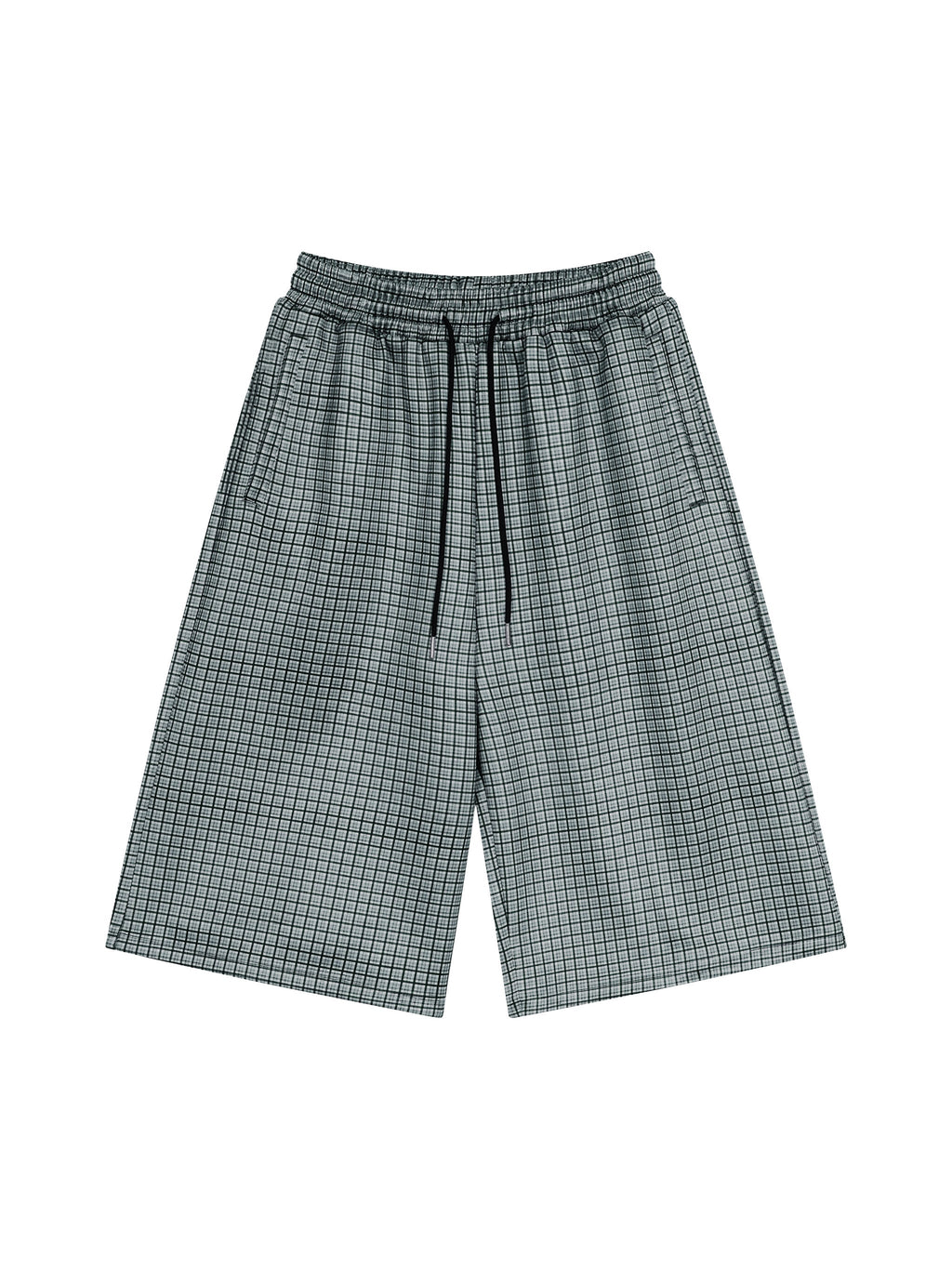 Unisex Plaid Drawstring Shorts