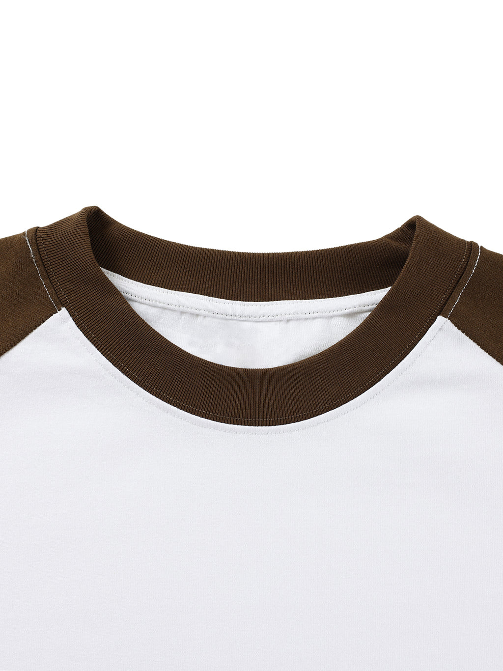 Unisex colour-blocked raglan long-sleeve T-shirt detail view
