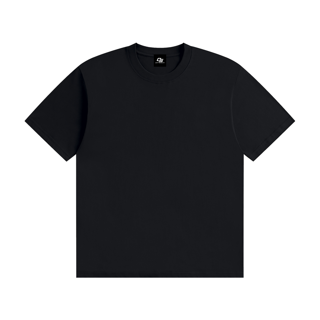 Black Unisex Seamless Cotton T-Shirt front view
