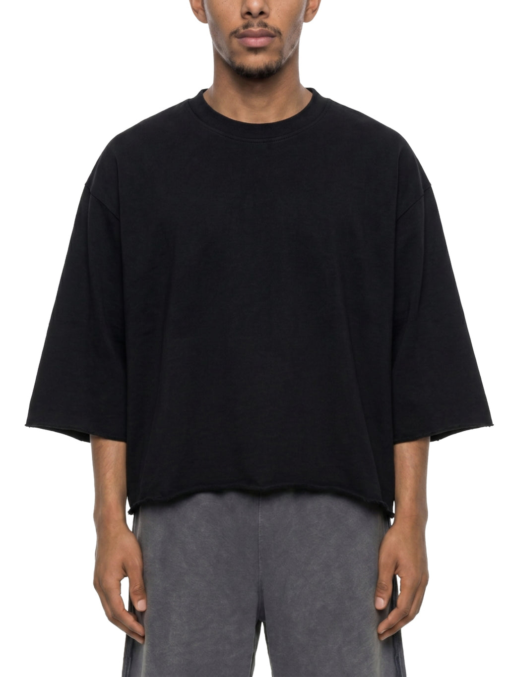 Unisex Mineral Wash Raw Hem Boxy T-Shirt