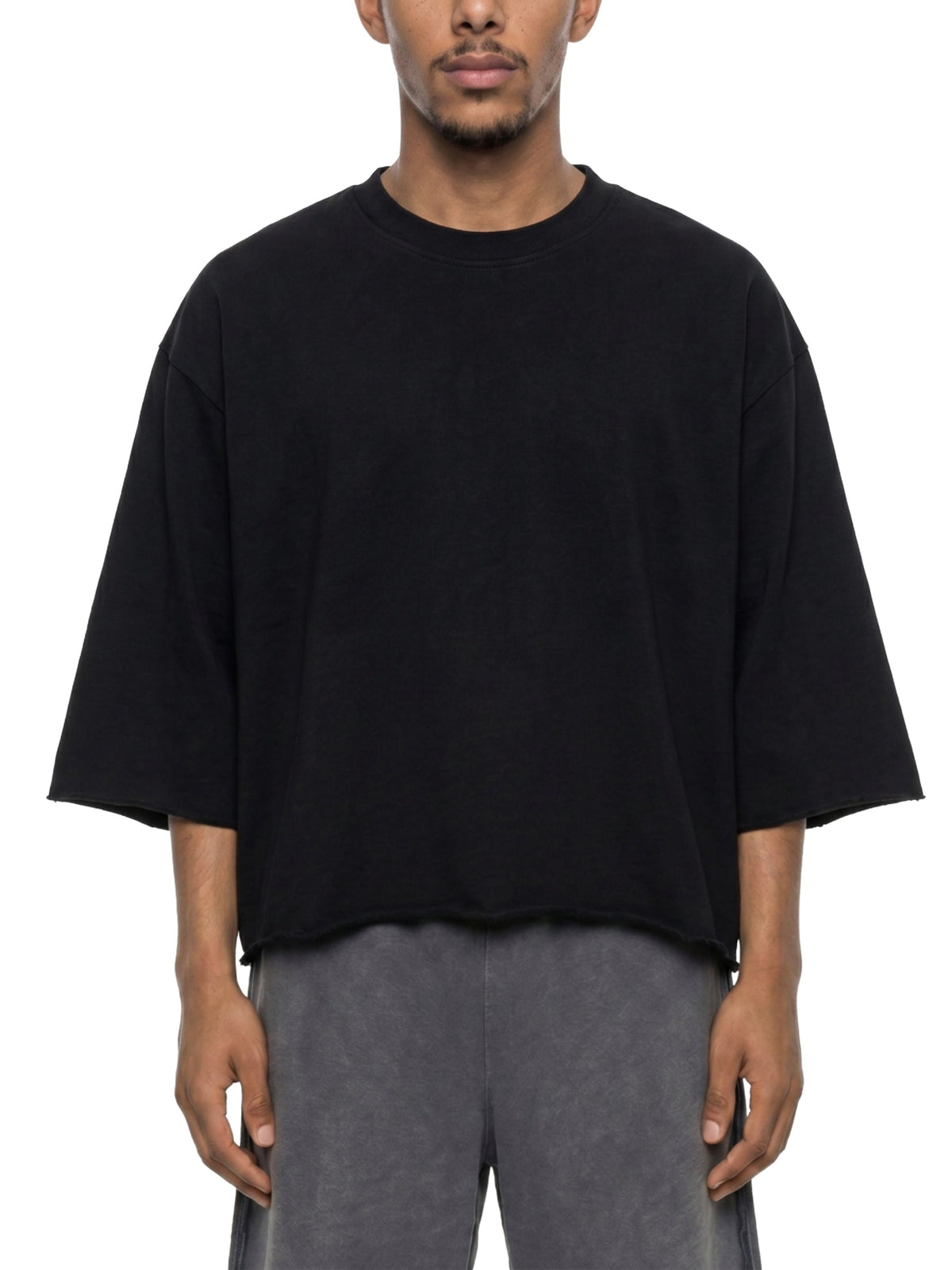 Unisex Mineral Wash Raw Hem Boxy T-Shirt