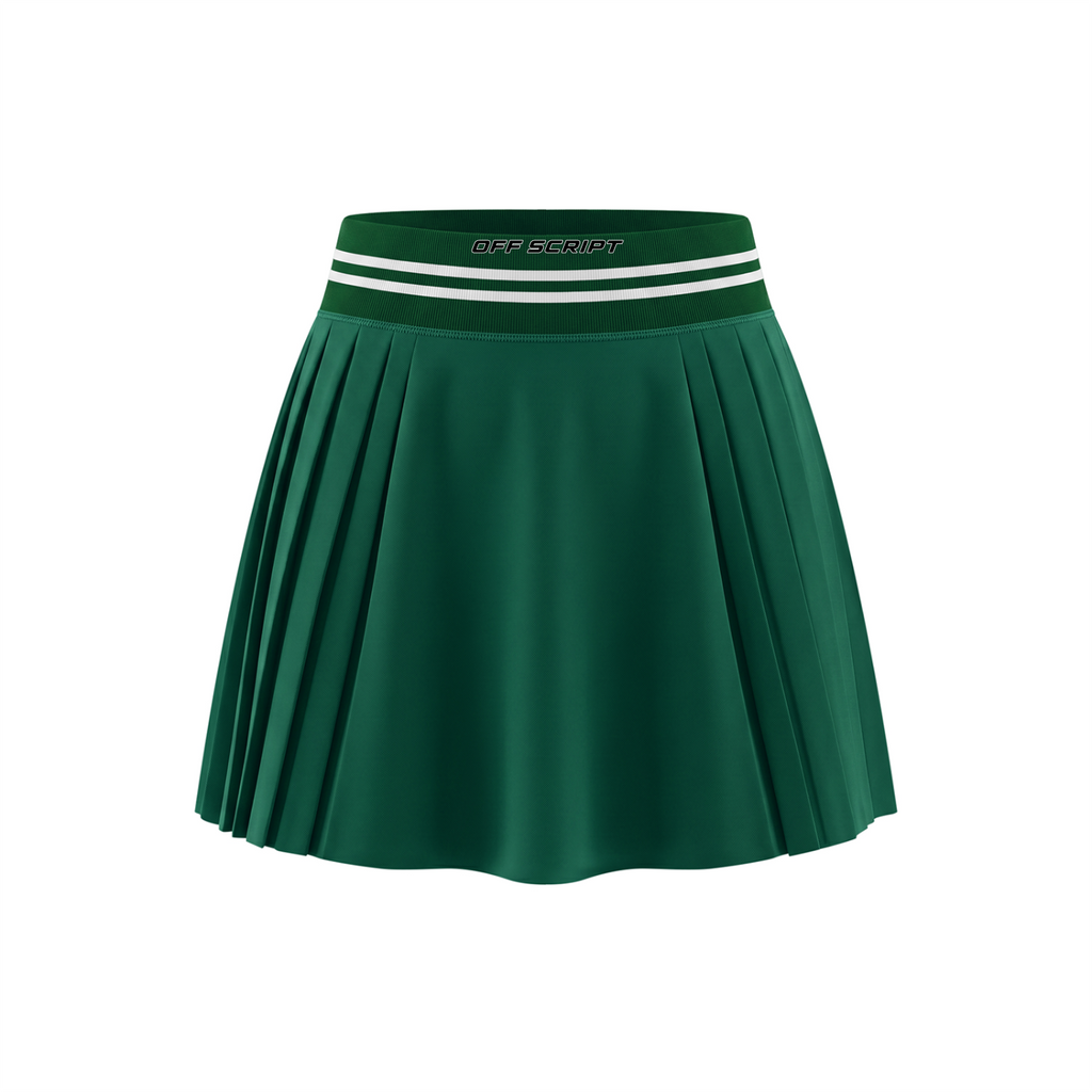 Off Script Women’s Contrast-Stripe Waist Pleated Mini Skirt