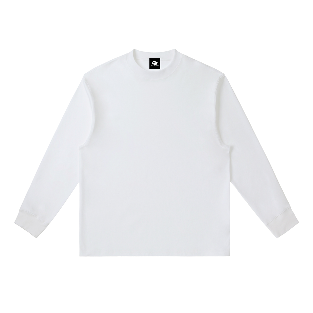 White Essential Crewneck Long-Sleeve T-Shirt front product view
