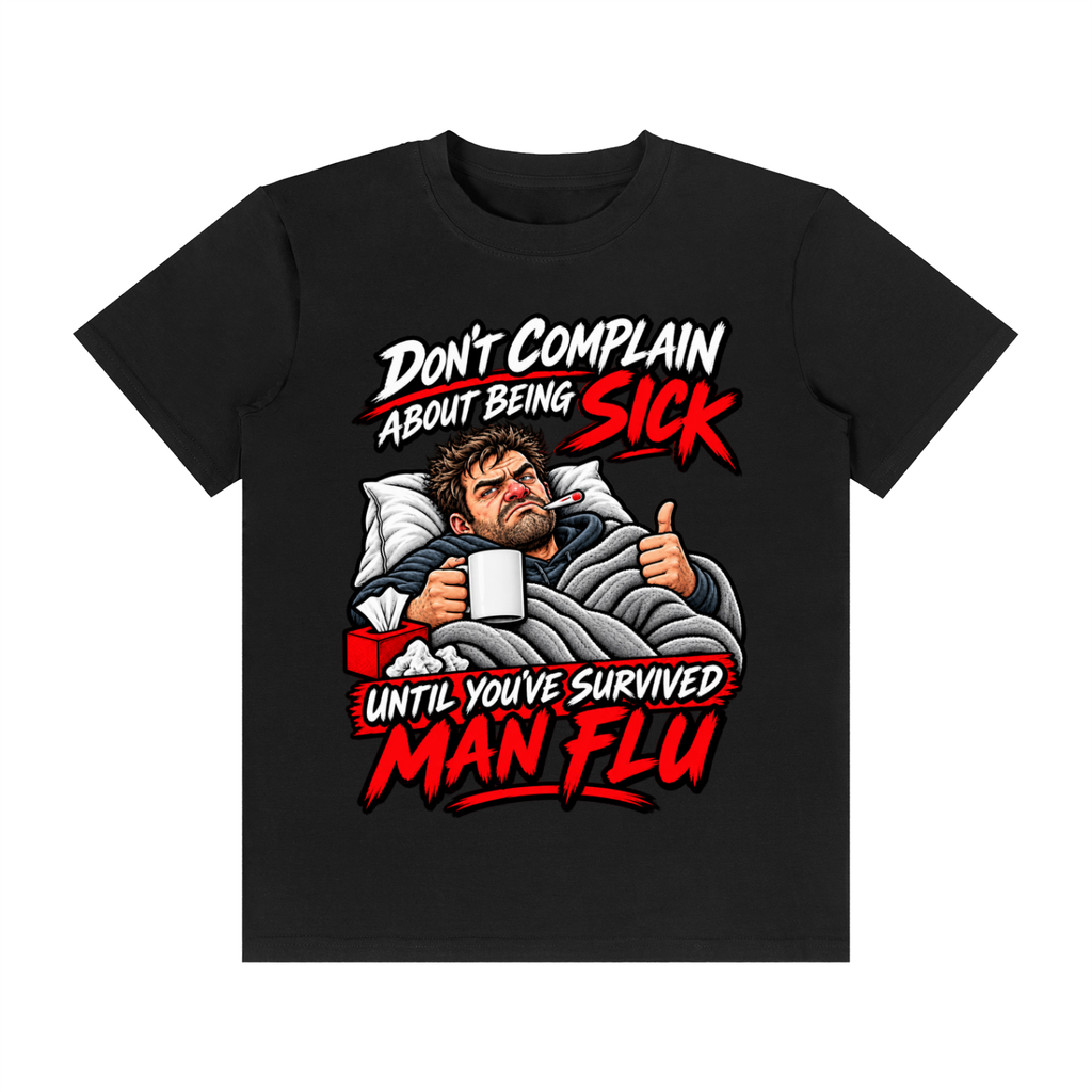 Man Flu Survivor Unisex Graphic T-Shirt – Black Beauty