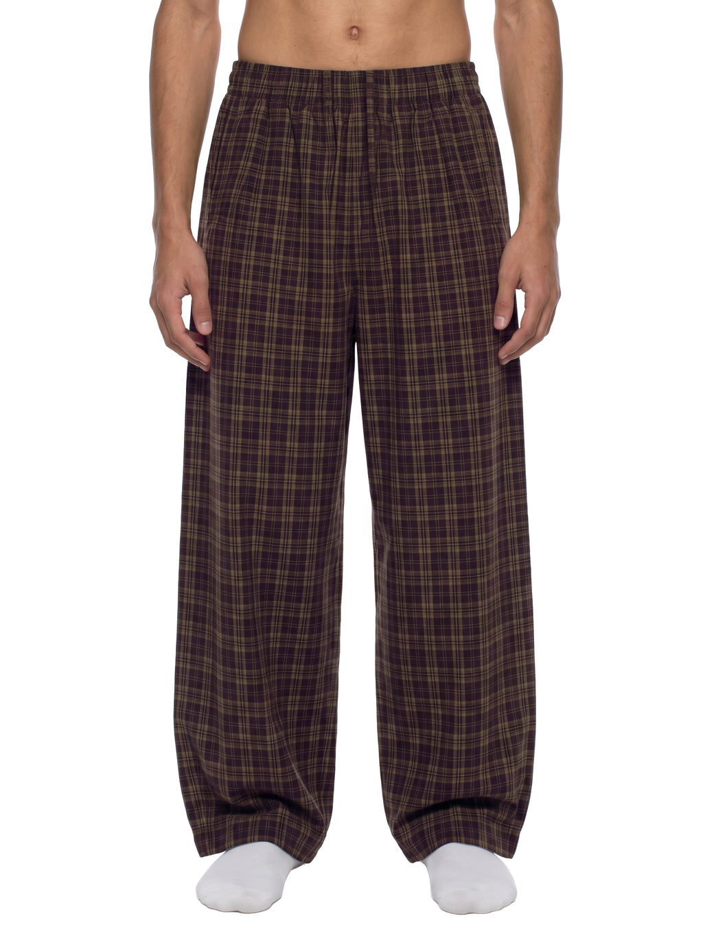 Unisex Plaid Wide-Leg Pants