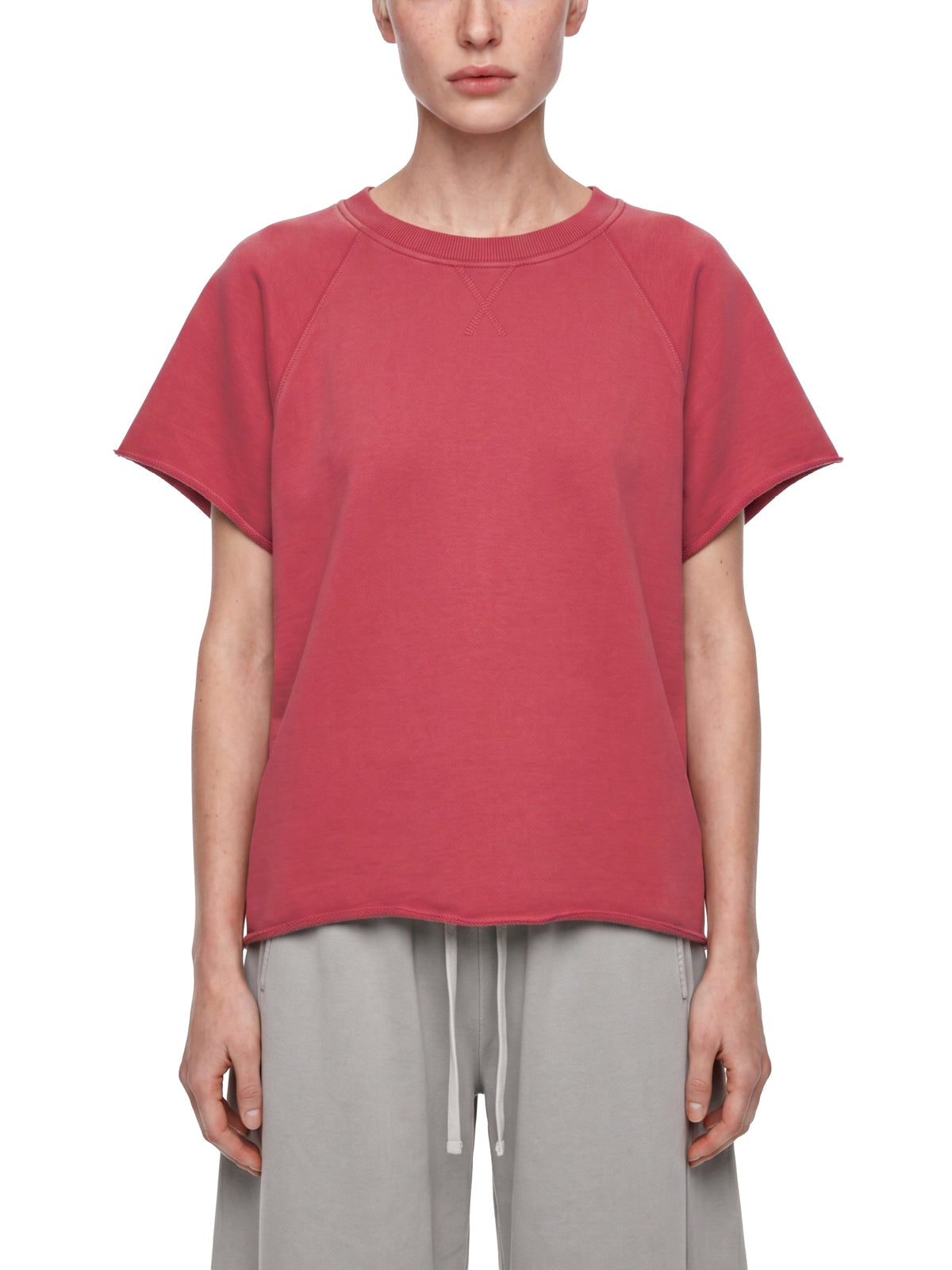 Unisex Vintage Wash Raw Edge Boxy T-Shirt