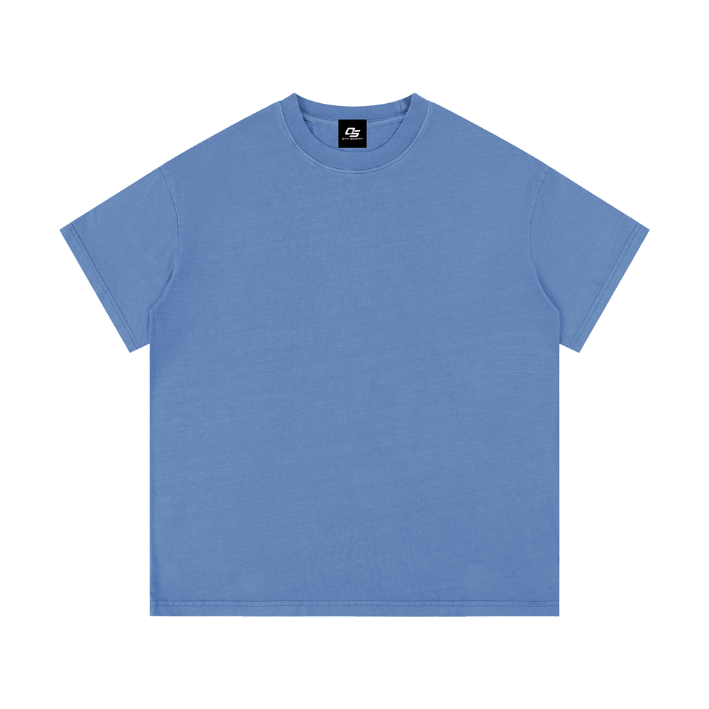 Cobalt Blue Unisex Vintage-Wash Cotton T-Shirt front view