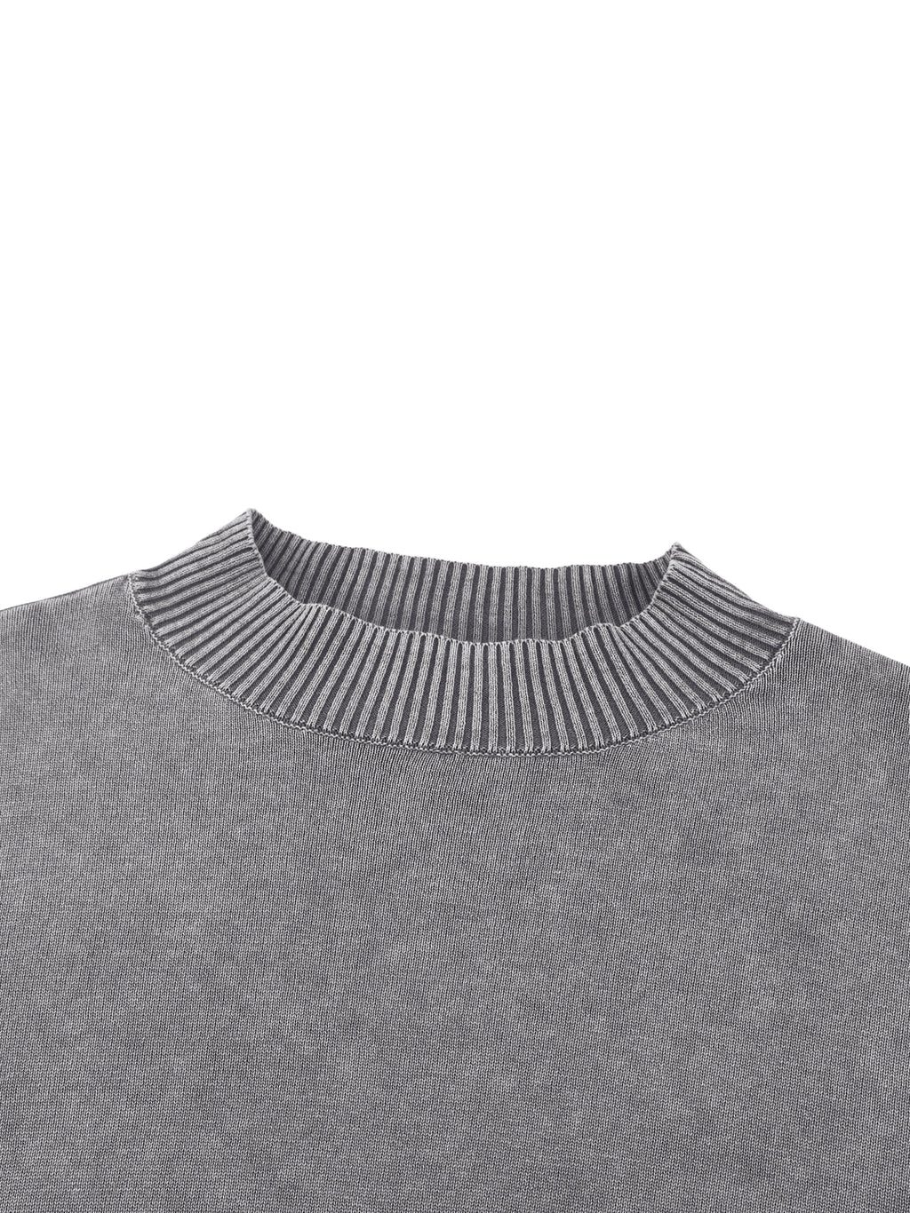 Mineral Wash Balloon Sleeve Cropped Sweater