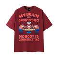 Group Project Graphic Essential Cotton Unisex T-Shirt – Wine Red
